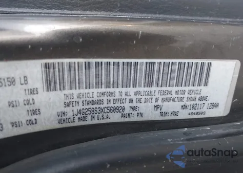 1999 Jeep Grand Cherokee Laredo from USA, damaged, VIN 1J4G258S3XC560920